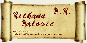 Milkana Malović vizit kartica